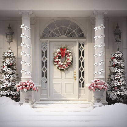Yuxung - 2 guirnaldas de bolas de Navidad de 6 pies, color blanco |...