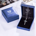 AmorAime Collar con cruz de plata de ley 925 para mujeres y hombres...