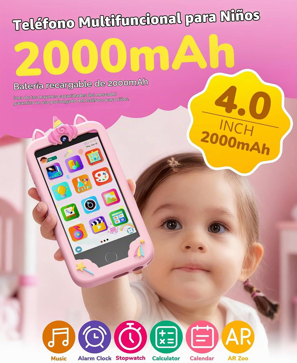 KOKODI Teléfono inteligente para niños de 4 pulgadas, pantalla táct...
