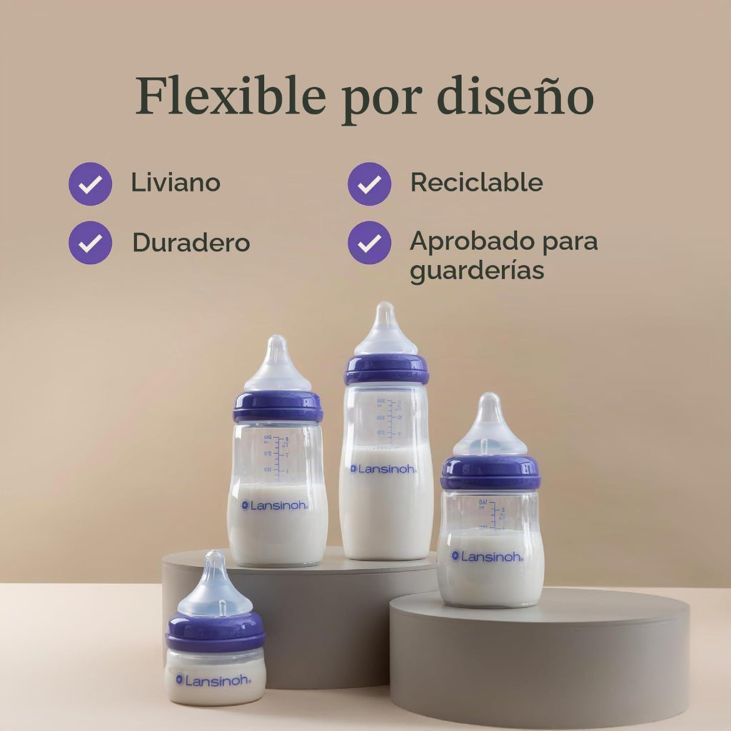 Lansinoh biberones anticólicos, 2 onzas, 2 unidades | Pezones de fl...