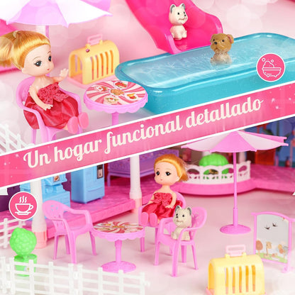 Lehoo Castle Doll House 4 pisos 12 habitaciones, juego de casa de m...