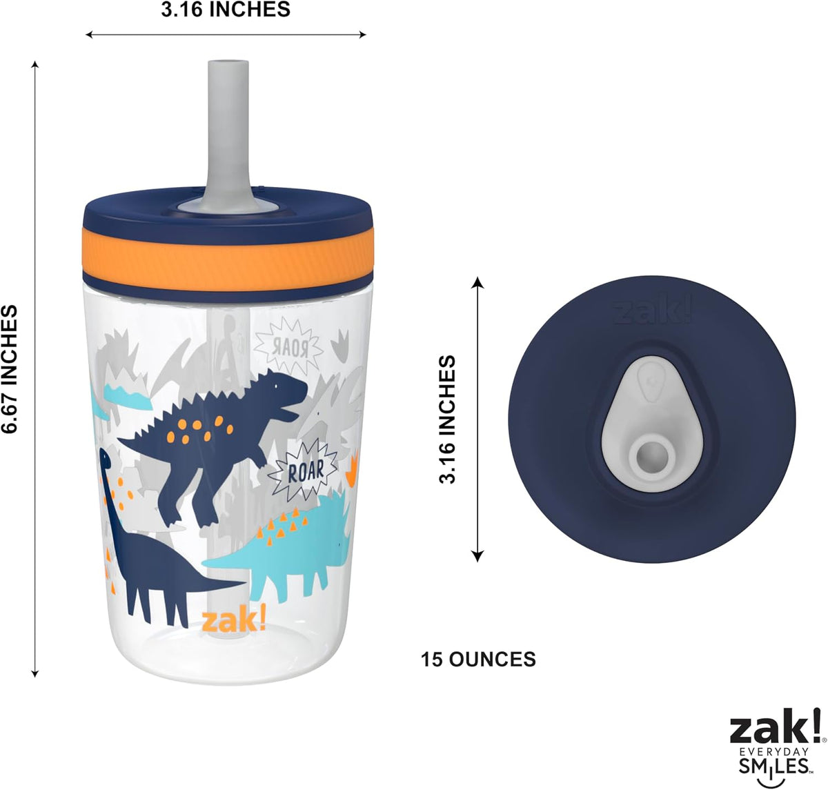 Zak Designs Kelso - Vasos para niños pequeños para viajes o en casa...
