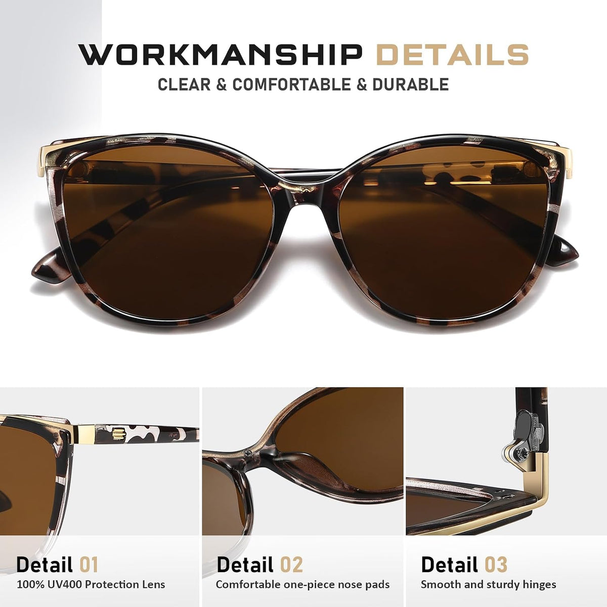 Colrea Gafas de Sol Modernas con Forma de Ojo de Gato para Mujer, E...