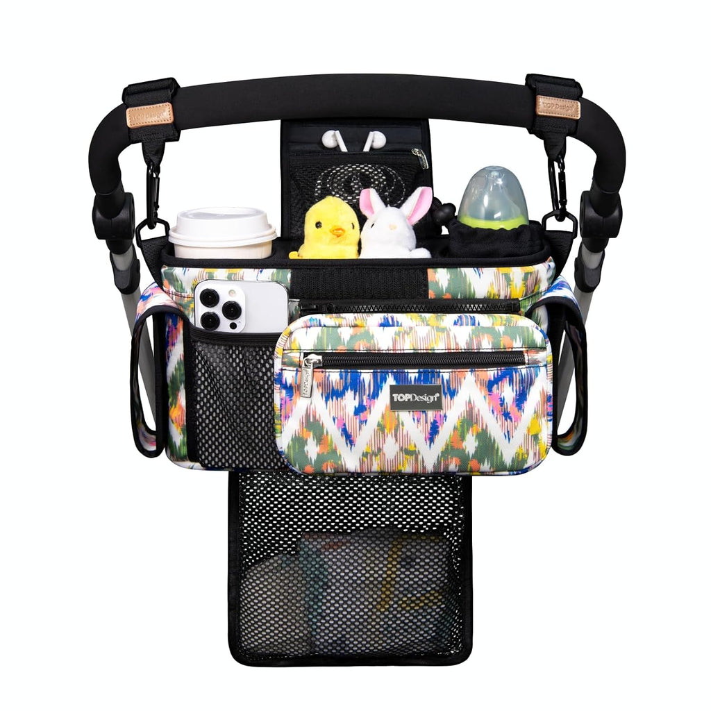 TOPDesign Organizador universal para cochecito de bebé con bolsa de...