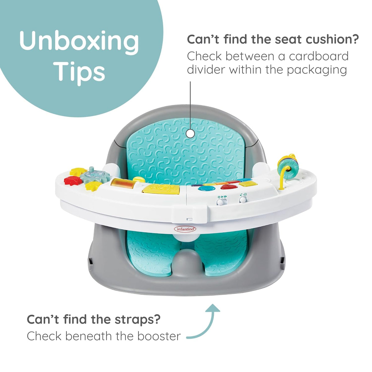 Infantino Music &amp; Lights Discovery Seat &amp; Booster, 3 en 1,...
