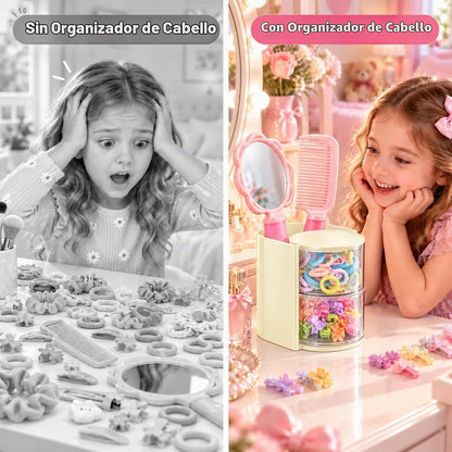 Organizador de accesorios para el cabello con soporte para cepillo...