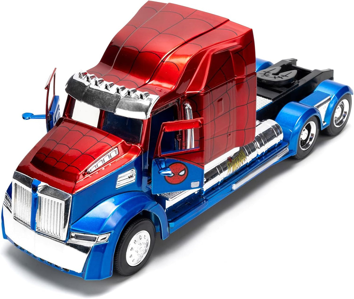 Jada Spider-Man Western Star 5700 XE Big Rig - Vehículo fundido a p...