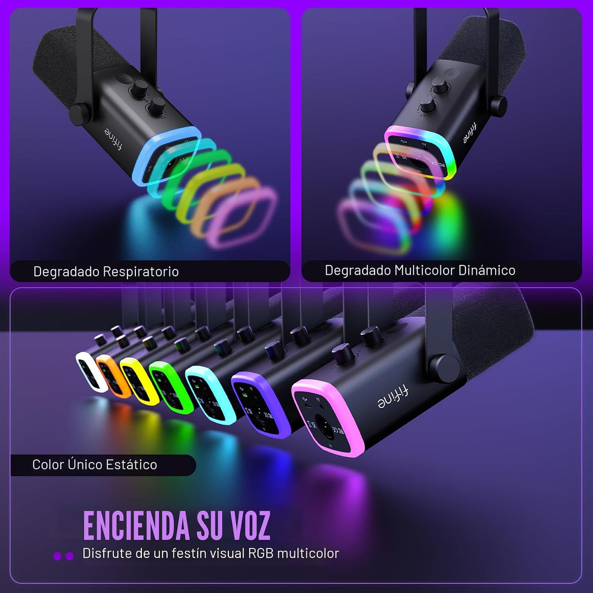 FIFINE AmpliGame AM8T - Juego de micrófonos para juegos XLR\/USB |...