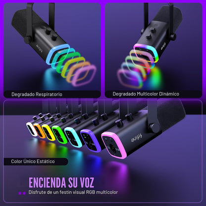 FIFINE AmpliGame AM8T - Juego de micrófonos para juegos XLR\/USB |...
