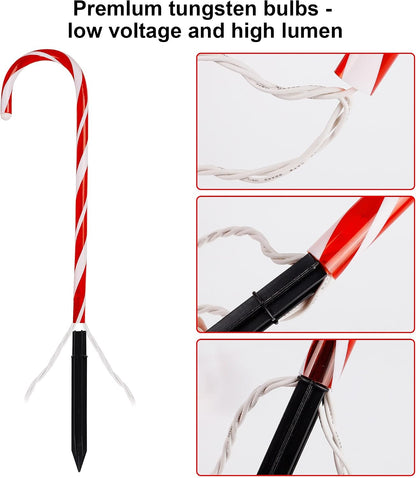 Biswing Luces de bastón de caramelo de Navidad para exteriores, 12...