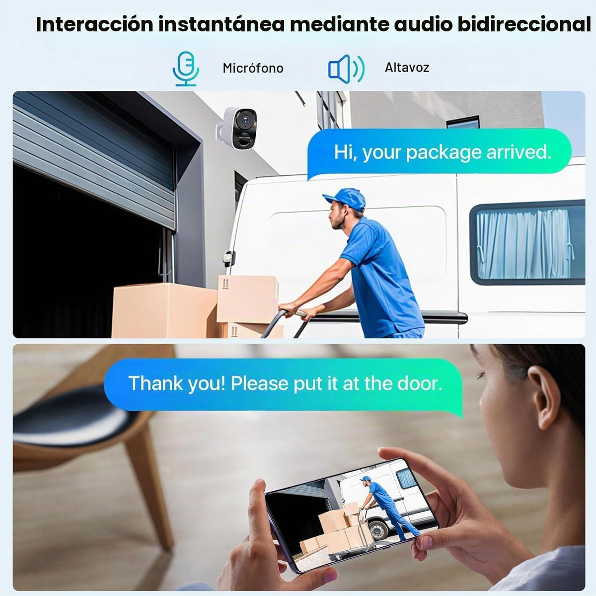 Paquete de 2 cámaras de seguridad solar 2.4G y 5G inalámbricas para...