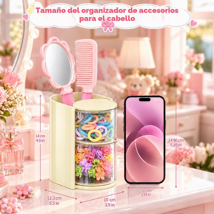 Organizador de accesorios para el cabello con soporte para cepillo...