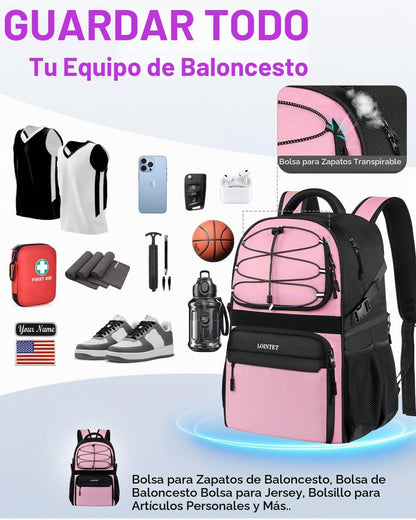 LOINTET - Mochila de baloncesto con compartimento para pelotas y za...