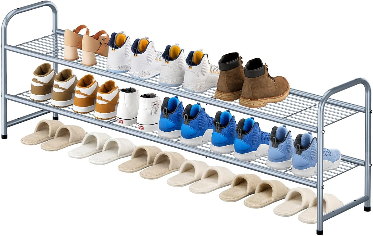 KEETDY - Estante para zapatos de 2 niveles largo para clóset, organ...