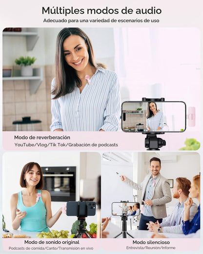 Micrófono de solapa inalámbrico para iPhone, iPad y teléfono Androi...