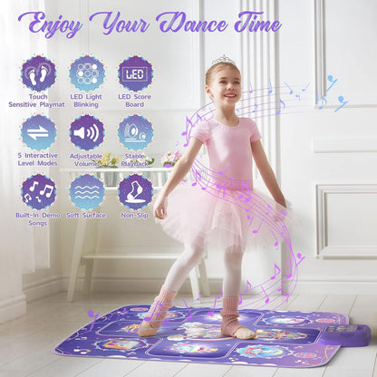 GirlsHome Almohadilla de baile electrónica iluminada, juguete de re...