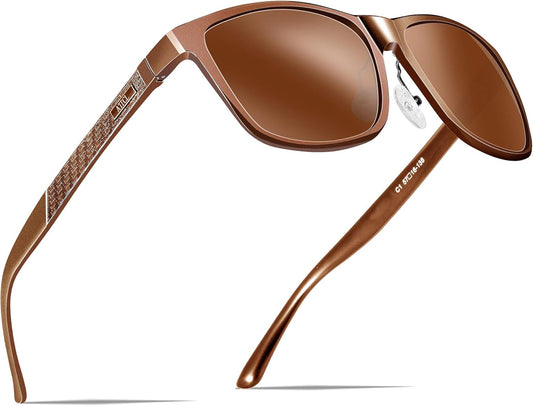 ATTCL Gafas de sol polarizadas para hombre Al-Mg Metal ultraligeras...