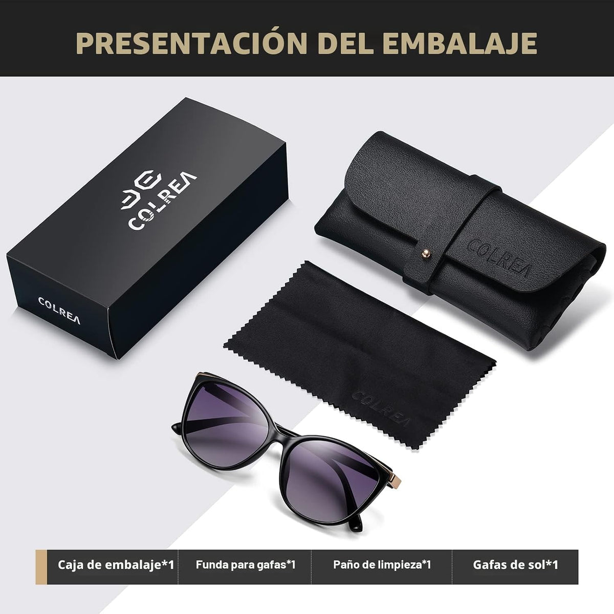 Colrea Gafas de Sol Modernas con Forma de Ojo de Gato para Mujer, E...