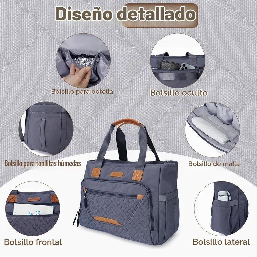 FHELAD Bolsa de pañales para mujer, bolsa de pañales para bebé con...
