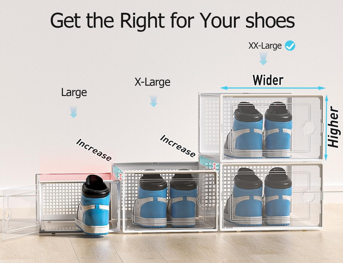 Kuject Cajas de almacenamiento de zapatos XXL, paquete de 12, organ...