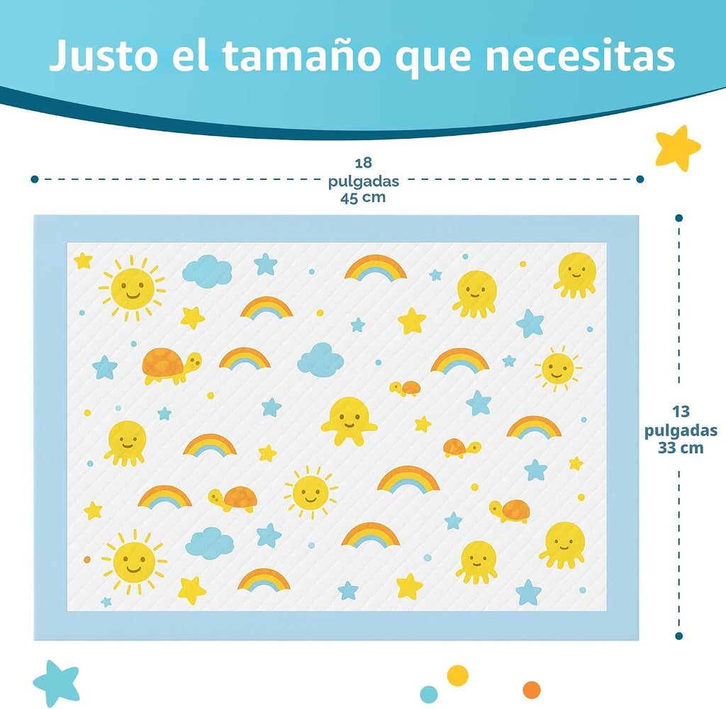 SunnyGuard Cambiadores desechables para bebé de 13 x 18 pulgadas, 5...