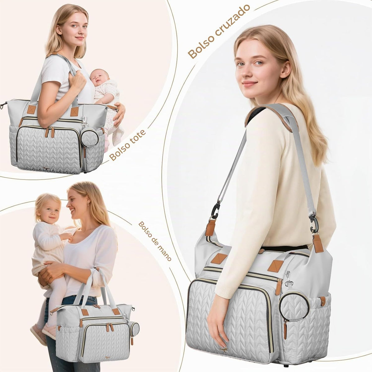Tonyeee Bolsa de pañales, bolso grande del hospital del bebé para l...
