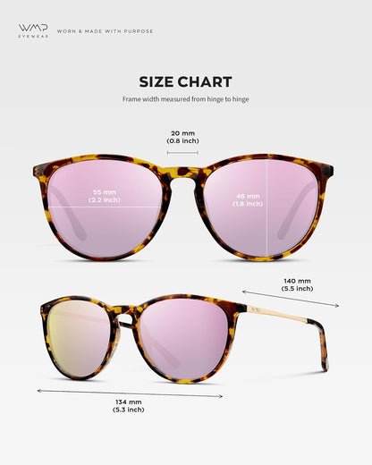 WearMe Pro Gafas de sol polarizadas redondas para mujer, protección...