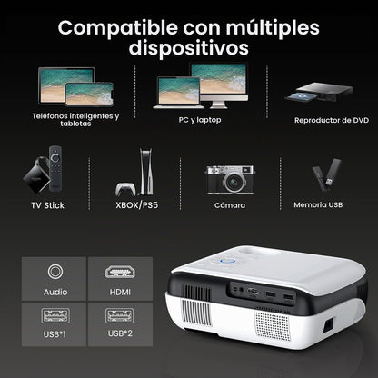 HAPPRUN Proyector Bluetooth Nativo 1080P - Estándar | Native 1080P...