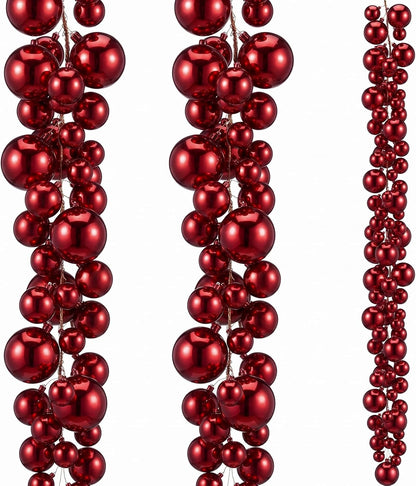 Yuxung 2 guirnaldas de adornos de bolas de Navidad de 6 pies, color...