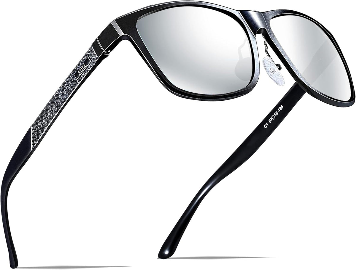 ATTCL Gafas de sol polarizadas para hombre Al-Mg Metal ultraligeras...