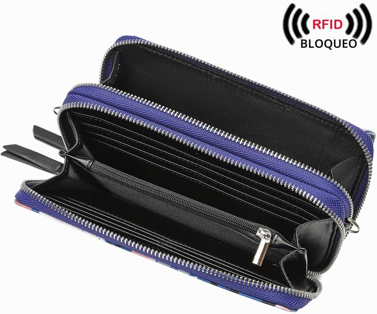 Lanyani Cartera Cruzada RFID con Correa de Muñeca y Bolsillo para T...