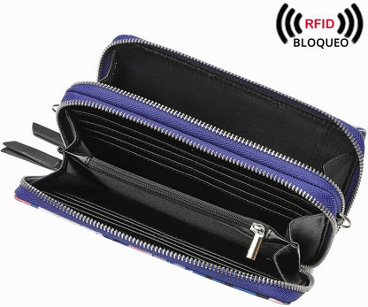 Lanyani Cartera Cruzada RFID con Correa de Muñeca y Bolsillo para T...