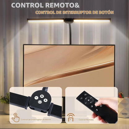 Motumen Lámpara de escritorio LED para oficina en casa, abrazadera...