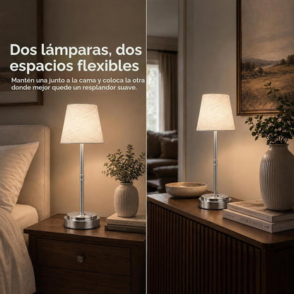 Paquete de 2 lámparas de mesa inalámbricas, lámparas recargables qu...