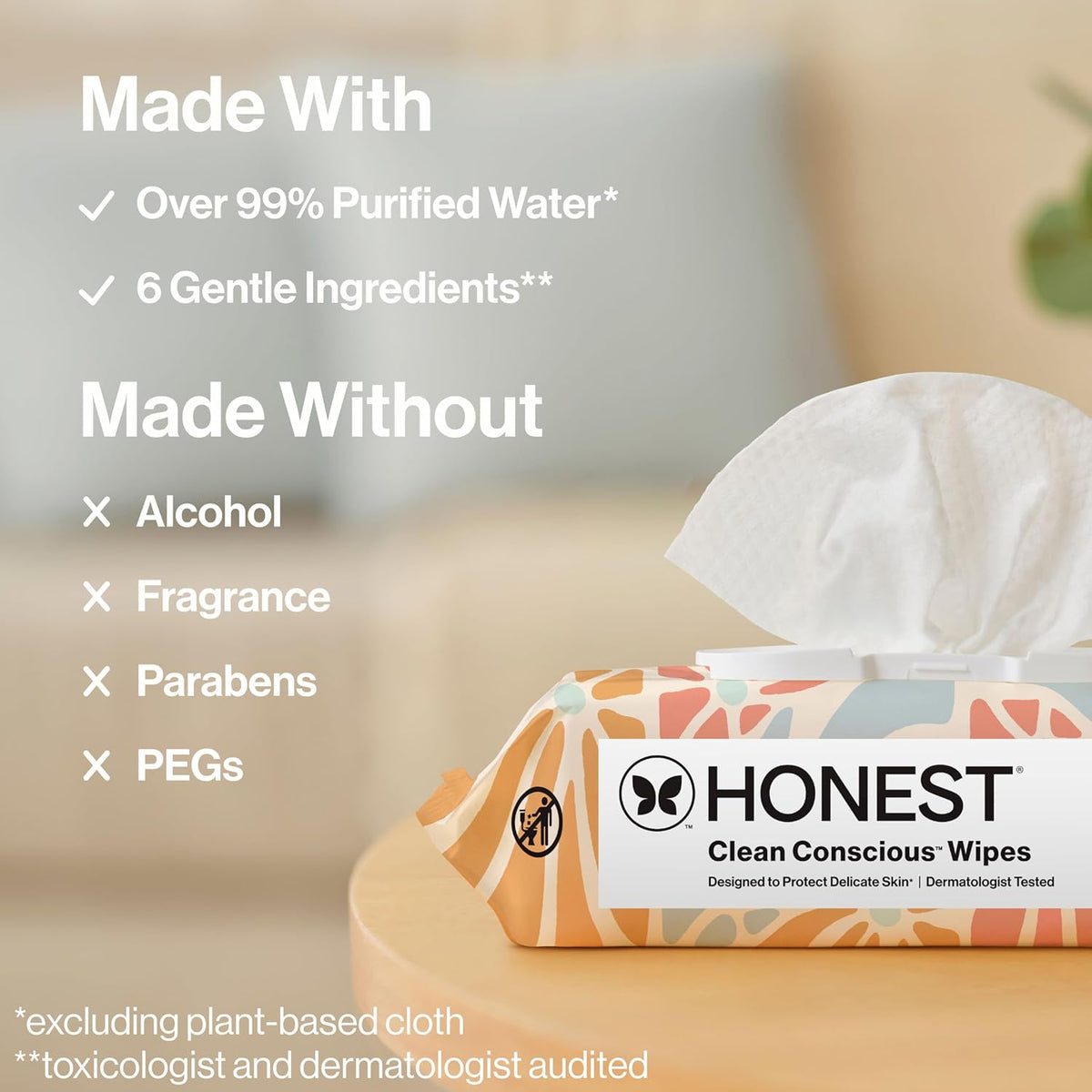The Honest Company Toallitas multiusos para bebés, Sunburst, 864 un...
