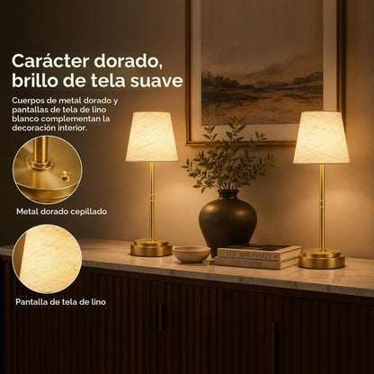 Paquete de 2 lámparas de mesa inalámbricas, lámparas recargables qu...