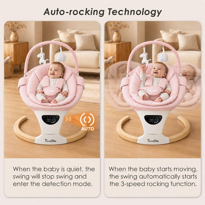 TimChic - Columpio para bebé con balanceo automático, 5 movimientos...
