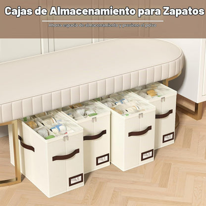 OIAHOMY Paquete de 4 organizadores de zapatos para armario, contene...