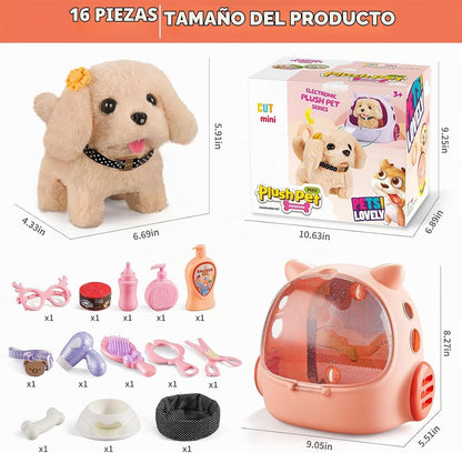 16 piezas de juguetes de perro robot para niñas, juguetes para niña...