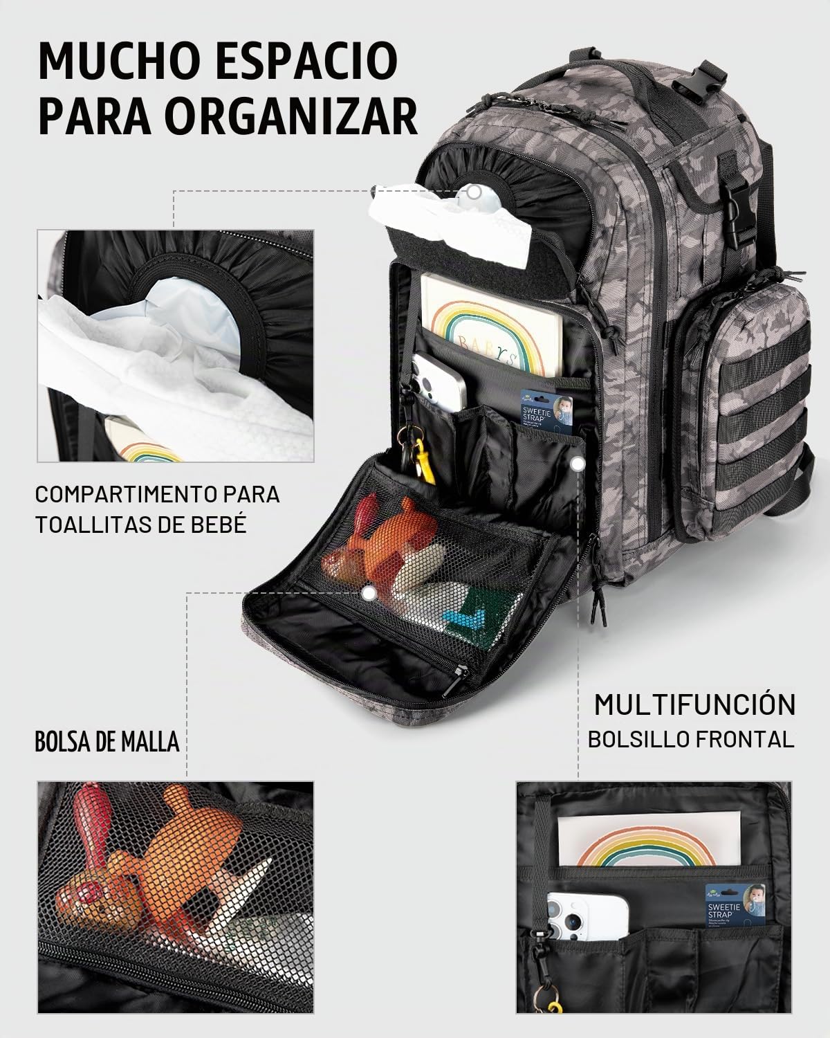 Dinictis Mochila para pañales para papá con cambiador de pañales |...