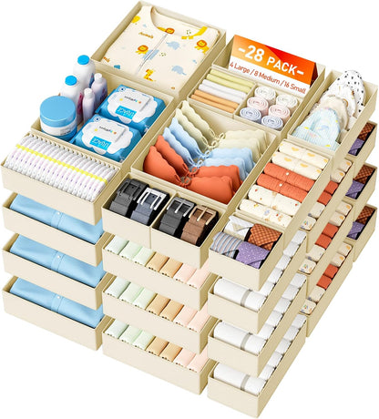 DIMJ Organizador de cajones para almacenamiento de ropa, paquete de...