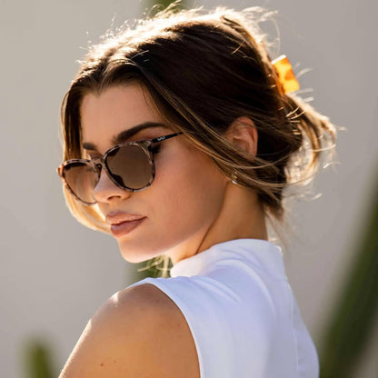 WearMe Pro Gafas de sol polarizadas redondas para mujer, protección...
