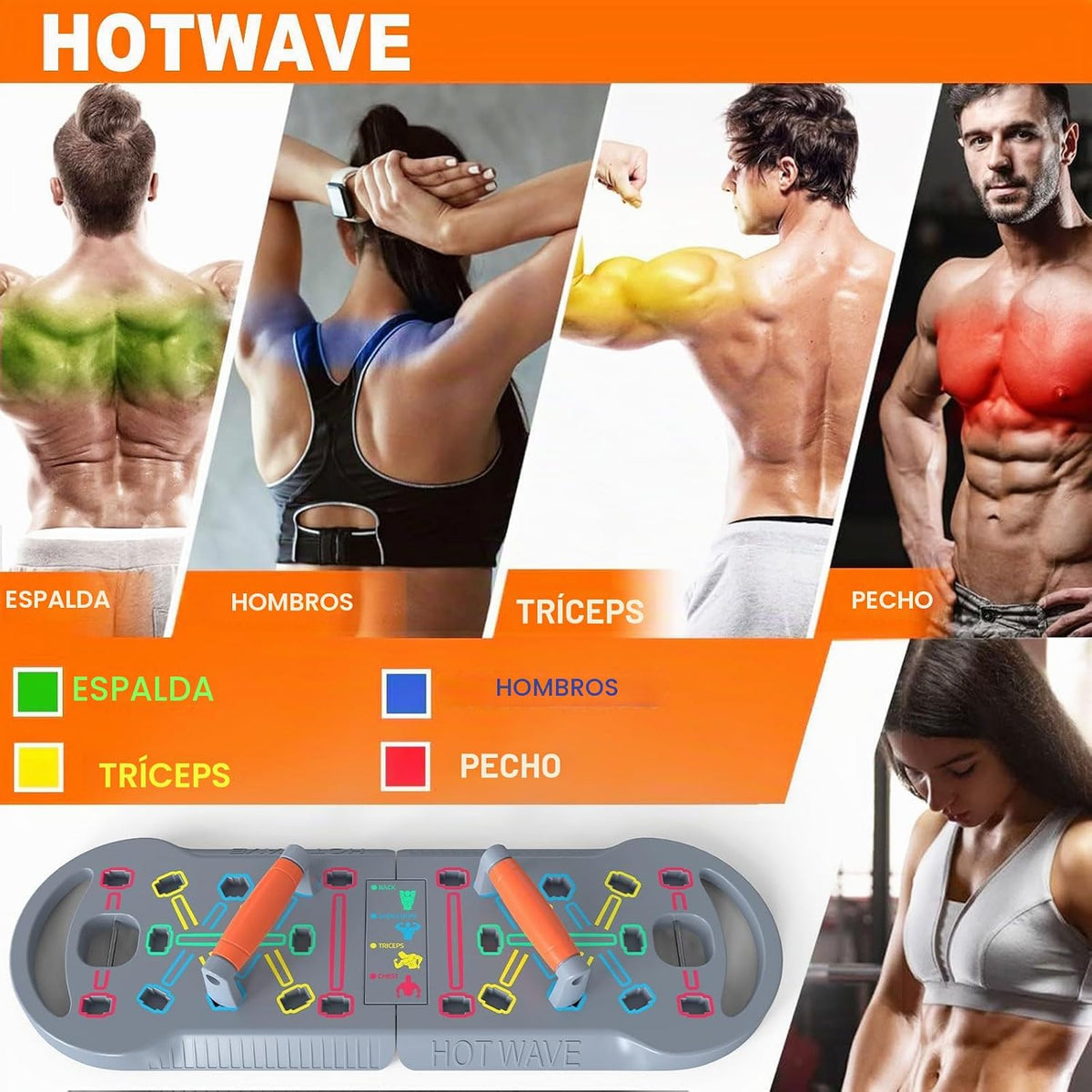 Tabla de flexiones HOTWAVE, tabla de flexiones portátil, barra de f...