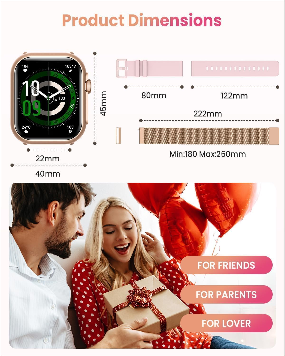 Reloj inteligente para mujer, contestar\/hacer llamadas, rastreador...