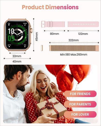 Reloj inteligente para mujer, contestar\/hacer llamadas, rastreador...