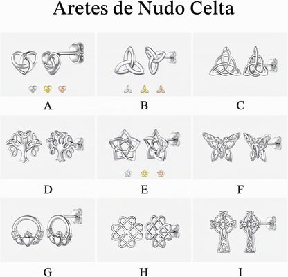 ChicSilver Pendientes celtas para mujer de plata de ley hipoalergén...