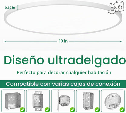 Brightever Lámpara de techo de montaje empotrado grande regulable d...