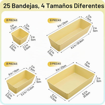 Vtopmart - Paquete de 25 organizadores de cajones de plástico con a...