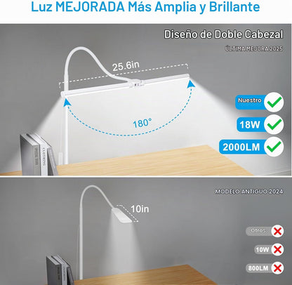 Lámpara de pie blanca, lámpara de pie LED brillante de 18 W\/2000 l...