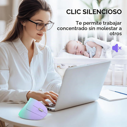 TECKNET Ratón ergonómico, 4800 DPI inalámbrico Bluetooth vertical,...